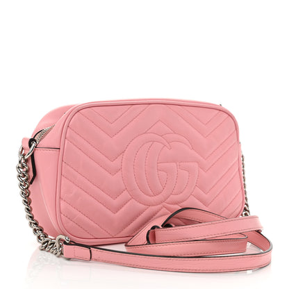 Gucci Calfskin Matelasse Small GG Marmont Chain Shoulder Bag Wild Rose 3 of 12