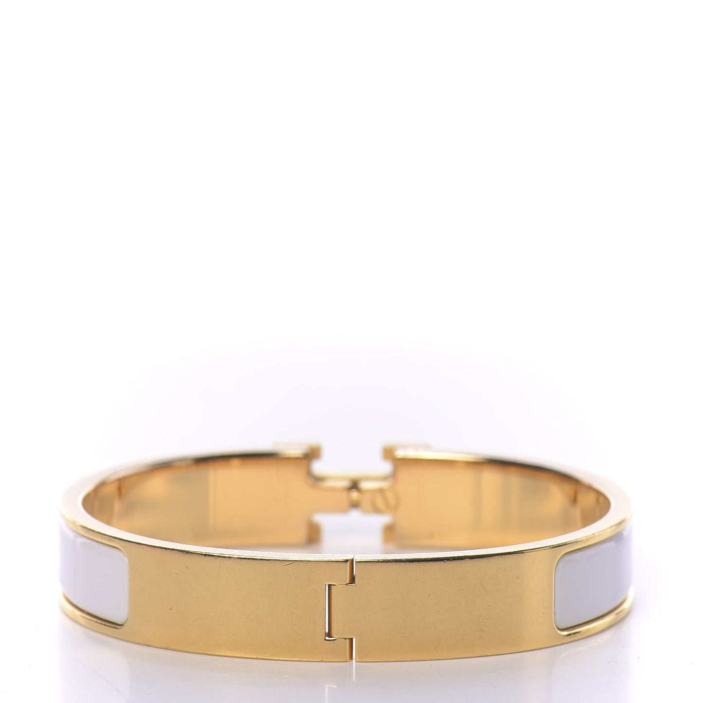 Enamel Narrow Clic Clac H Bracelet PM White