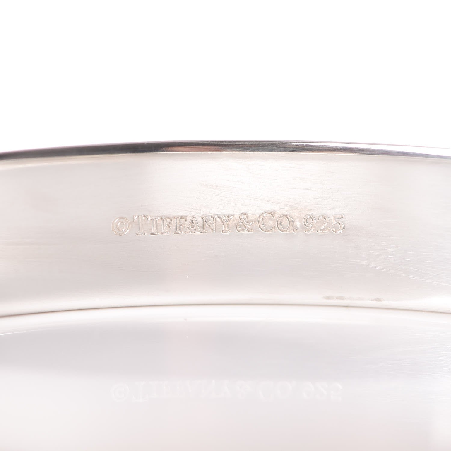 Tiffany Sterling Silver Diamond Narrow Locks Bangle Bracelet 6 of 7
