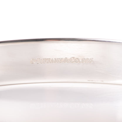 Tiffany Sterling Silver Diamond Narrow Locks Bangle Bracelet 6 of 7