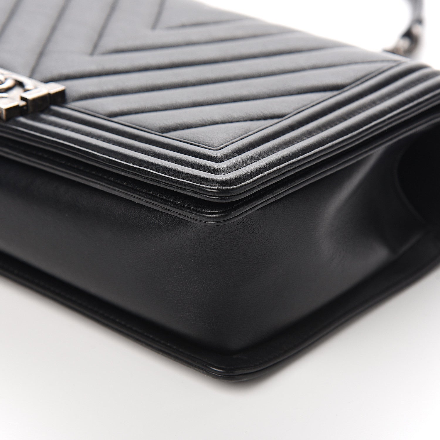 Chanel Calfskin Chevron Quilted New Medium Boy Flap Black 8 of 9