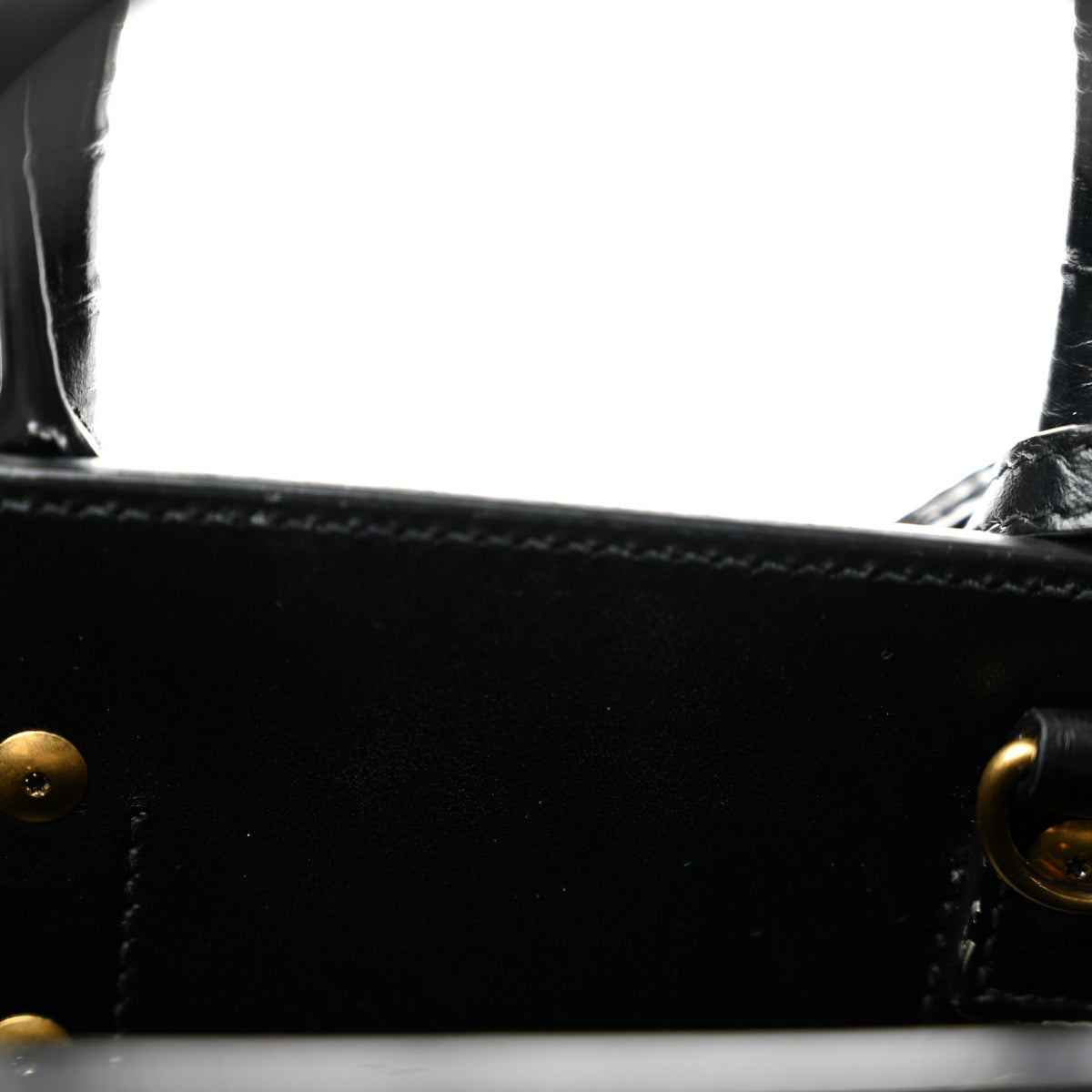 Saint Laurent Calfskin Crocodile Embossed Nano Sac De Jour Black 11 of 14