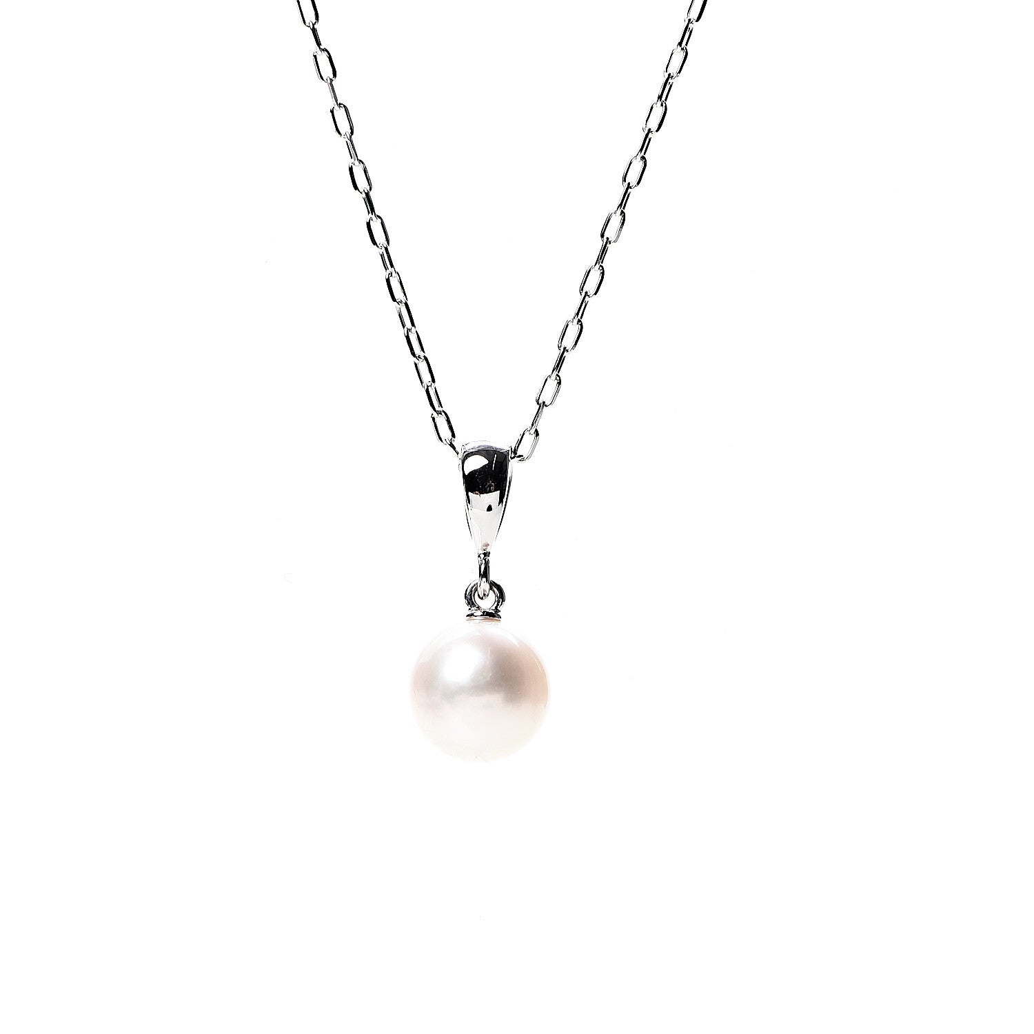Mikimoto 18K White Gold Akoya Pearl 7.5mm Pendant Necklace 3 of 6