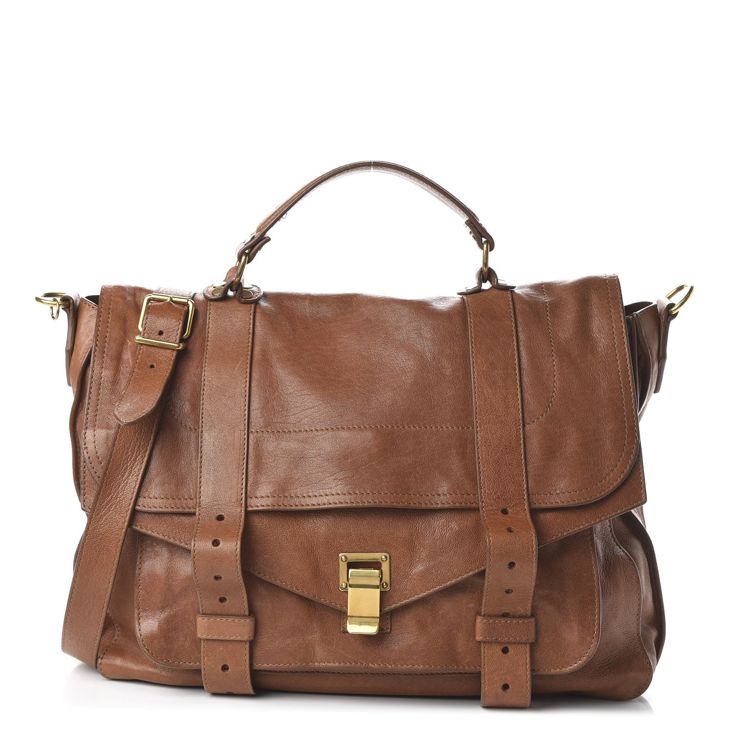 Proenza Schouler Lambskin Large PS1 Satchel Saddle 1 of 11