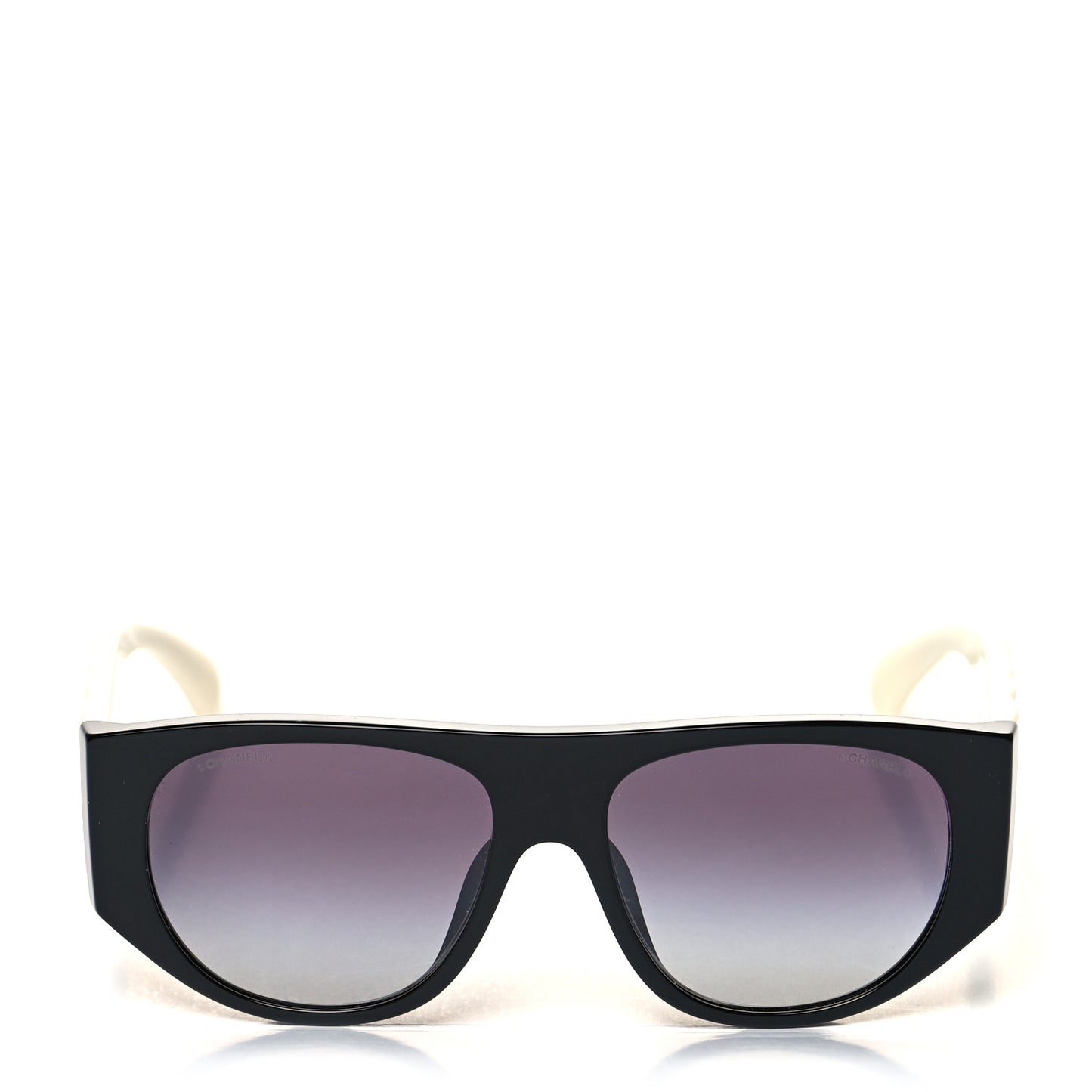 Acetate Quilted CC Pilot Sunglasses 71465 White Black