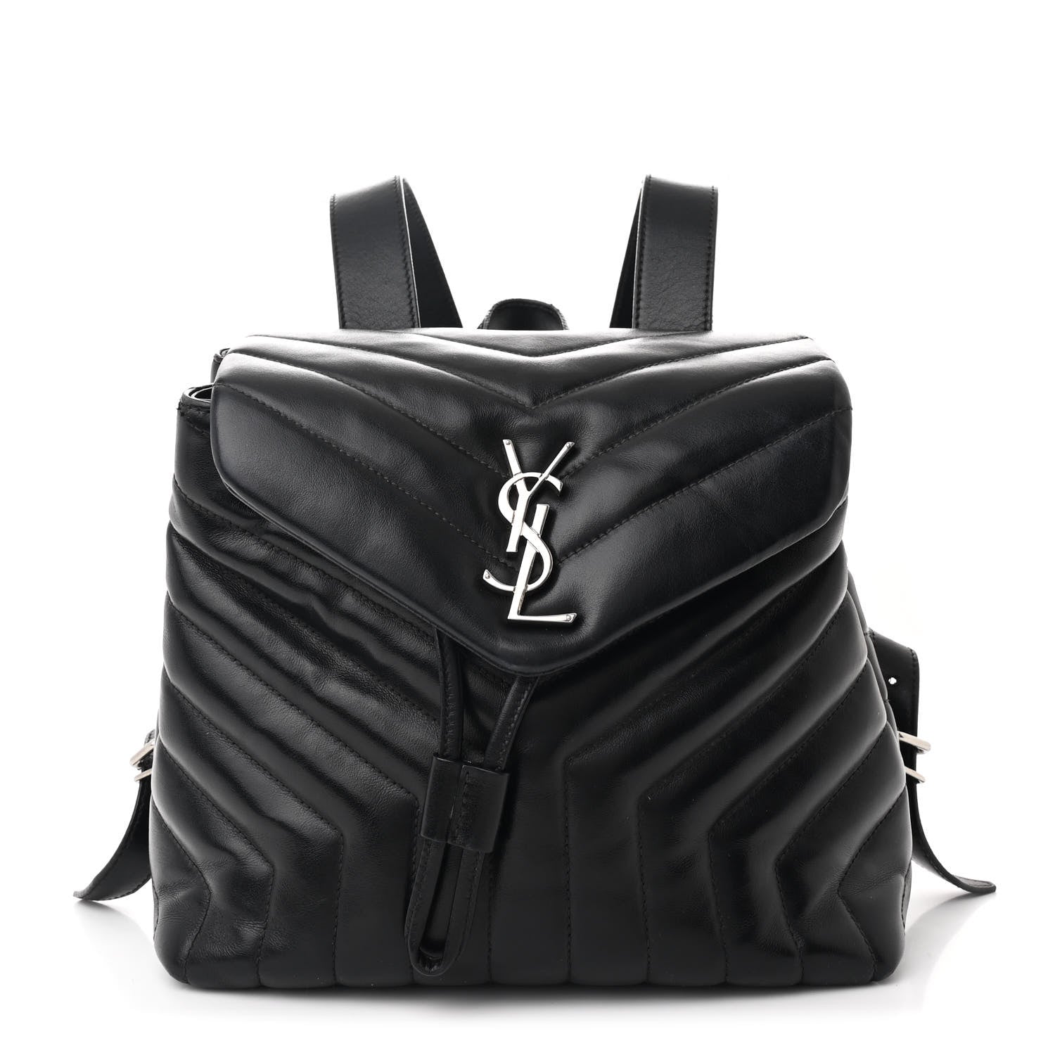 Saint Laurent Calfskin Y Quilted Monogram Small Loulou Backpack Black 1 of 10
