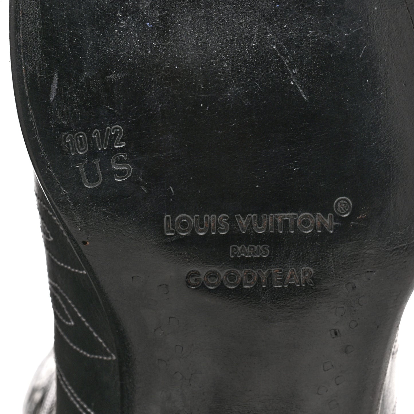 Calfskin LV Texan Mens Rider Boots 10.5 Black Silver