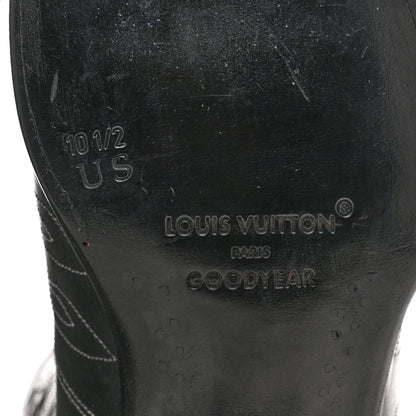 Louis Vuitton Calfskin LV Texan Mens Rider Boots 10.5 Black Silver 8 of 10