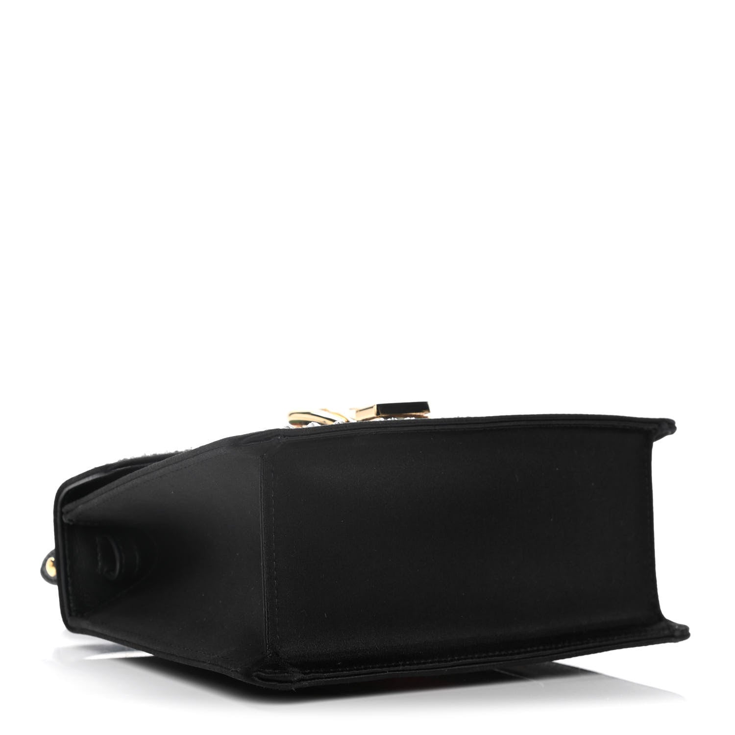 Gucci Satin Crystal Mini Sylvie Top Handle Bag Black 4 of 14