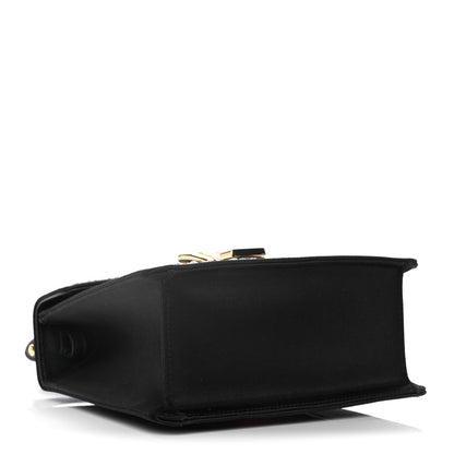 Gucci Satin Crystal Mini Sylvie Top Handle Bag Black 4 of 14