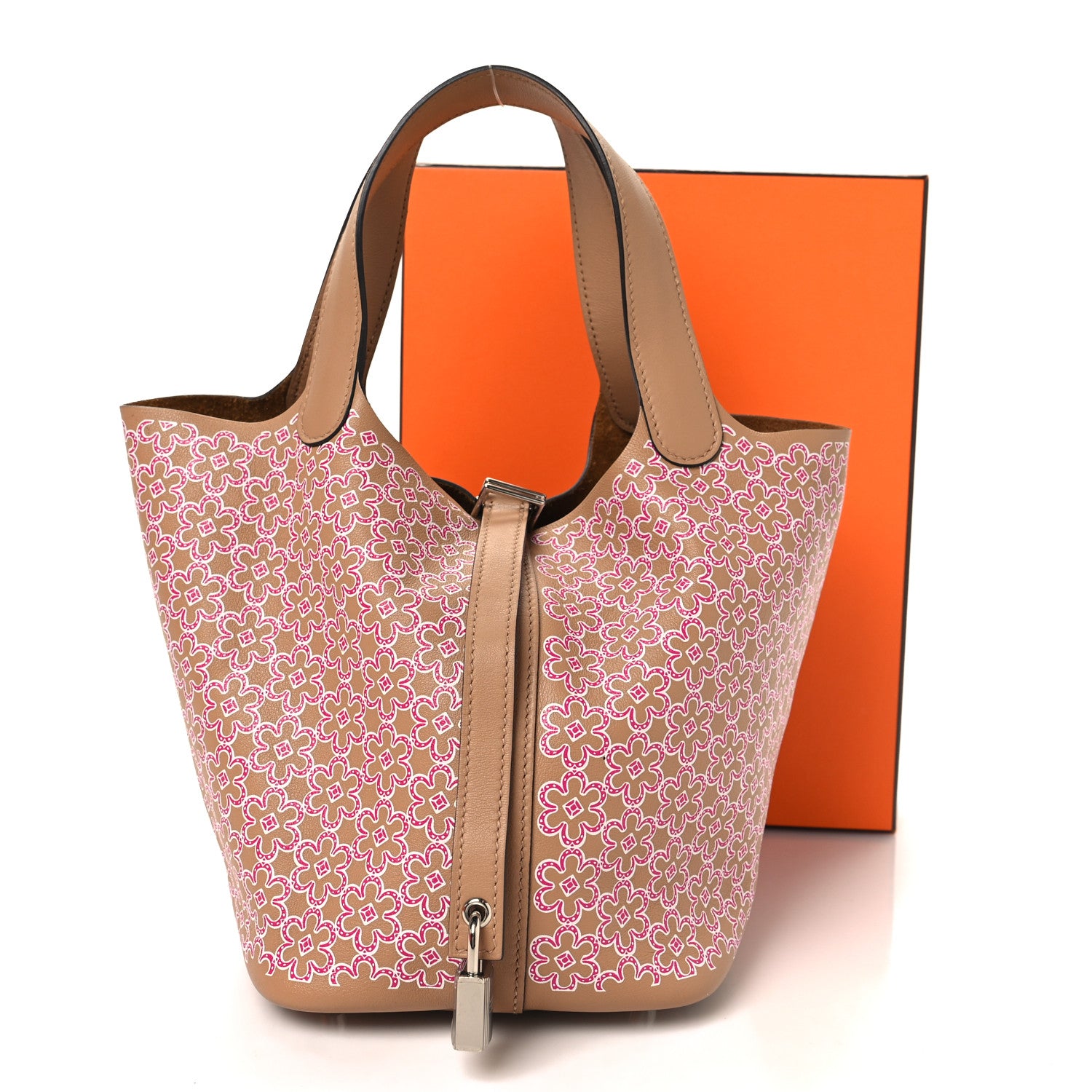 Hermes Swift Lucky Daisy Picotin Lock 18 PM Chai Rose White 13 of 13