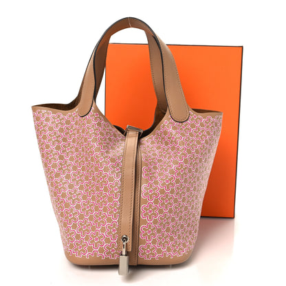 Hermes Swift Lucky Daisy Picotin Lock 18 PM Chai Rose White 13 of 13