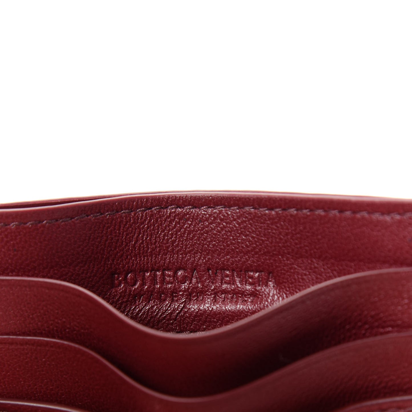 Nappa Intrecciato Card Holder Bordeaux