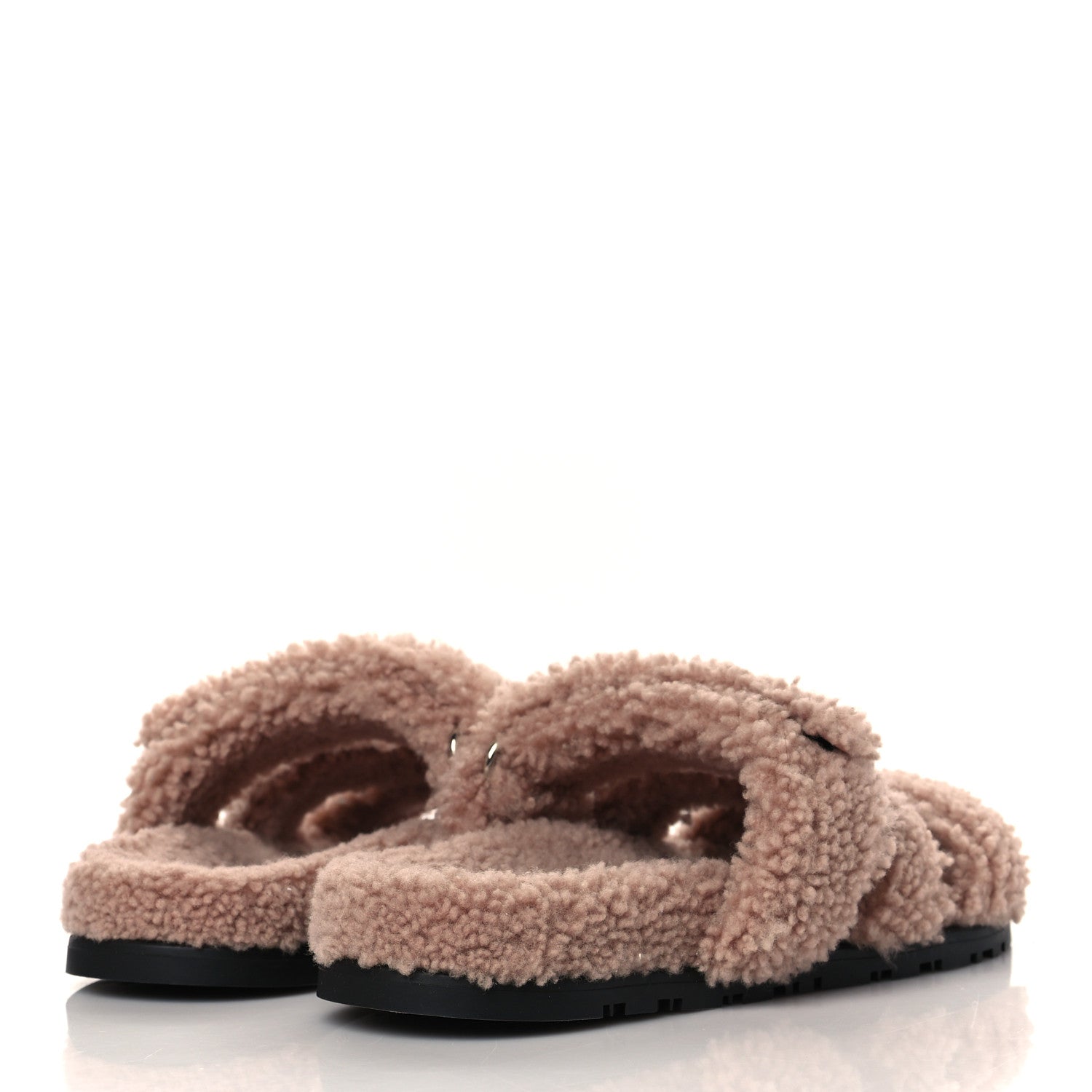 Hermes Woolskin Womens Chypre Sandals 36 Bois De Santal 4 of 8