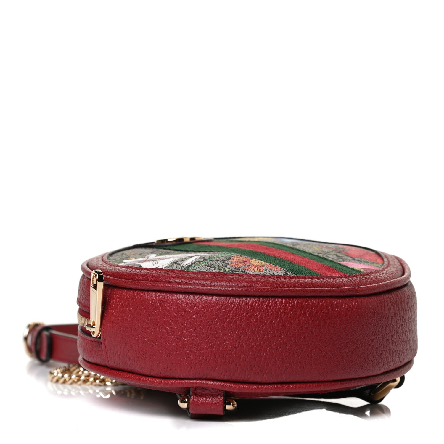 Gucci GG Supreme Monogram Web Flora Mini Ophidia Round Backpack Red 4 of 10