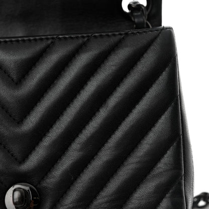 Chanel Lambskin Chevron Quilted Mini Square Flap So Black 15 of 15