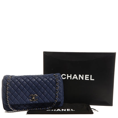 Chanel Iridescent Calfskin New Bubble Large Flap Navy 5 of 9
