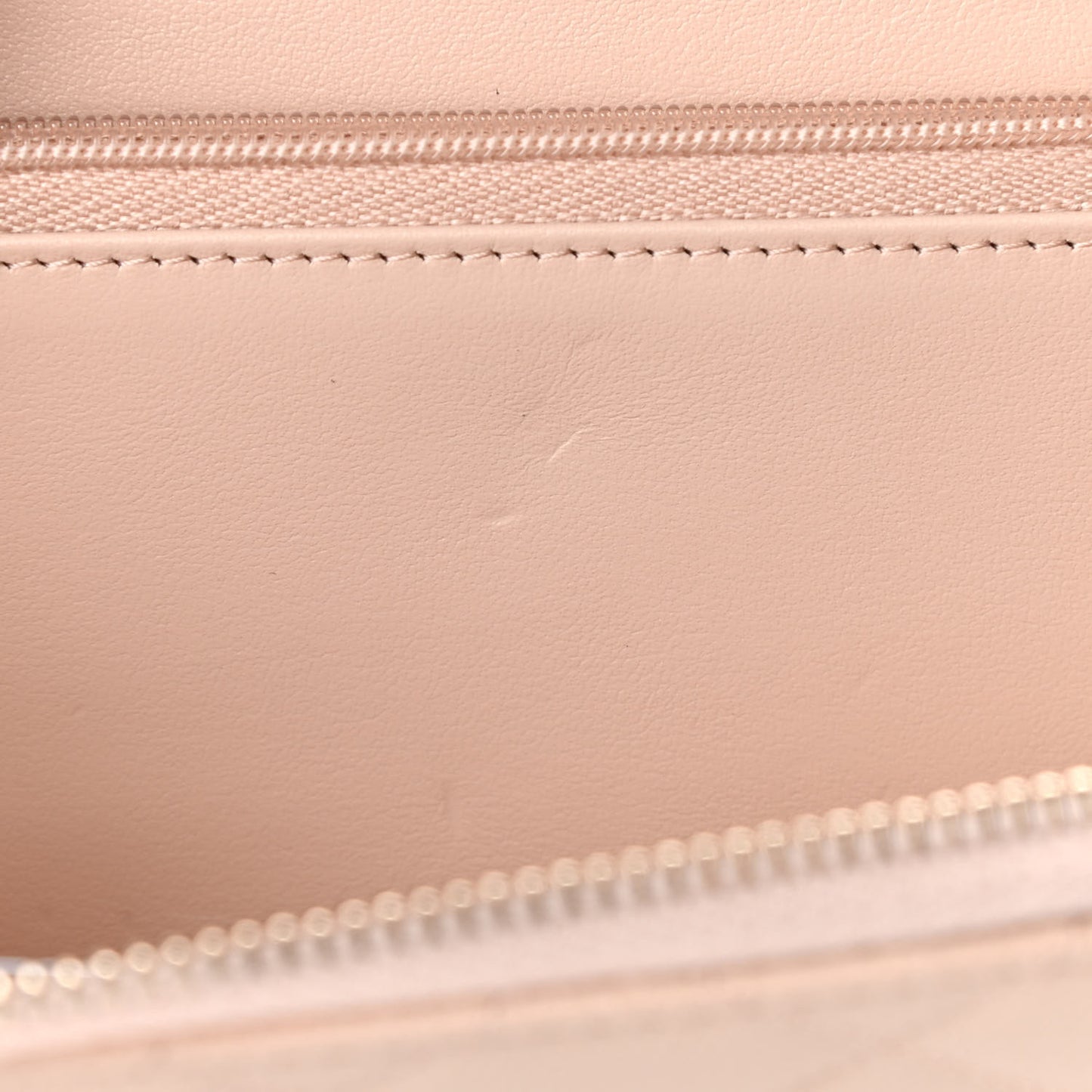 Caviar Quilted Phone Holder Wallet on Removable Chain Light Beige