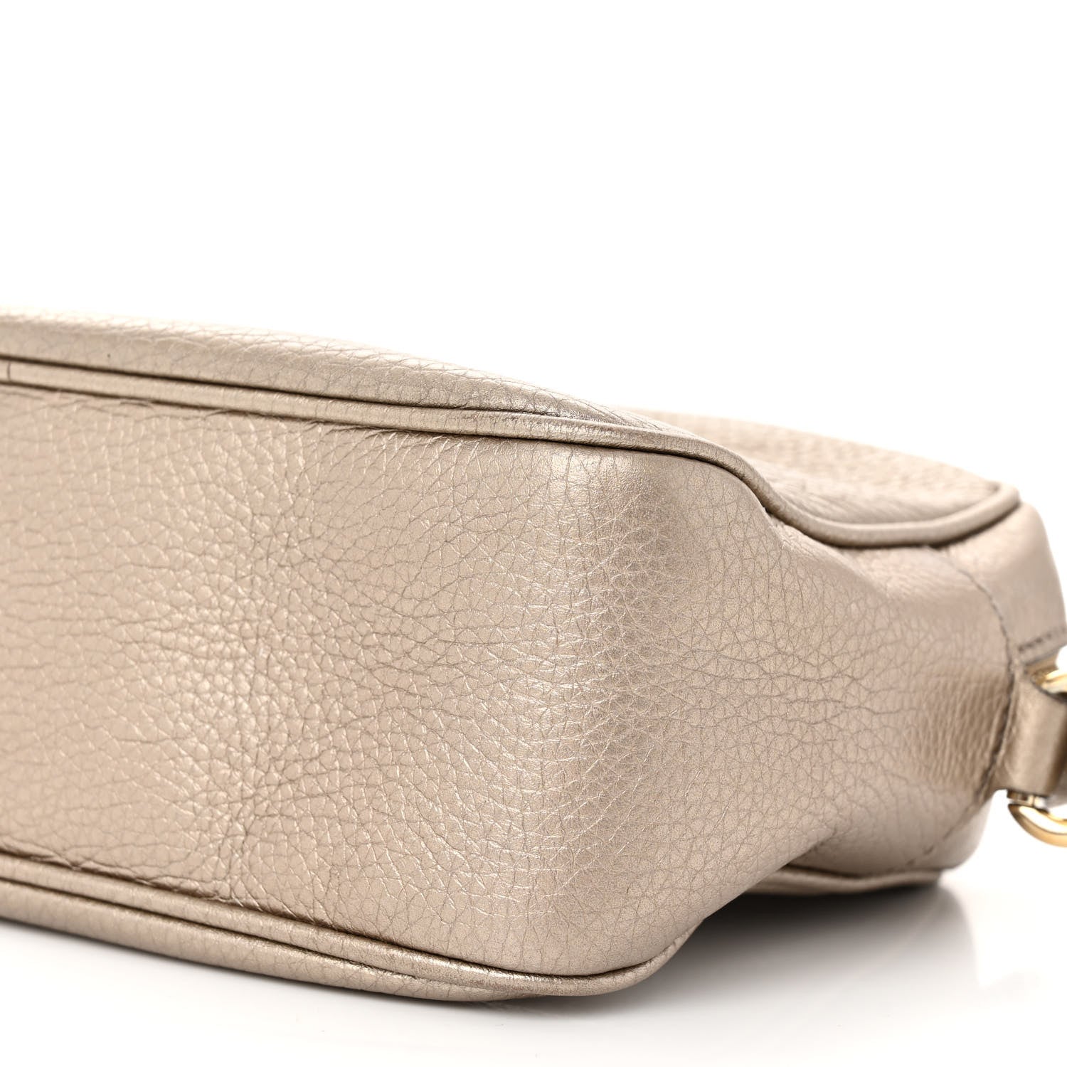 Gucci Metallic Pebbled Calfskin Small Soho Disco Bag Golden Beige 10 of 12