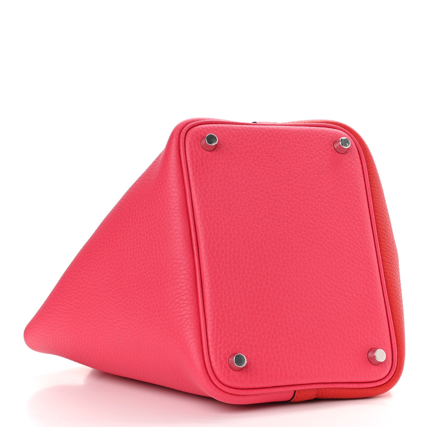 Taurillon Clemence Tri-Color Picotin Lock 18 PM Rouge Coeur Rose Extreme Bleu Zanzibar