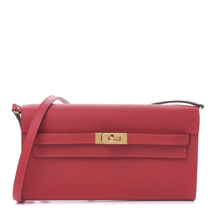 Hermes Epsom Kelly Wallet To Go Rouge Casaque 1 of 10