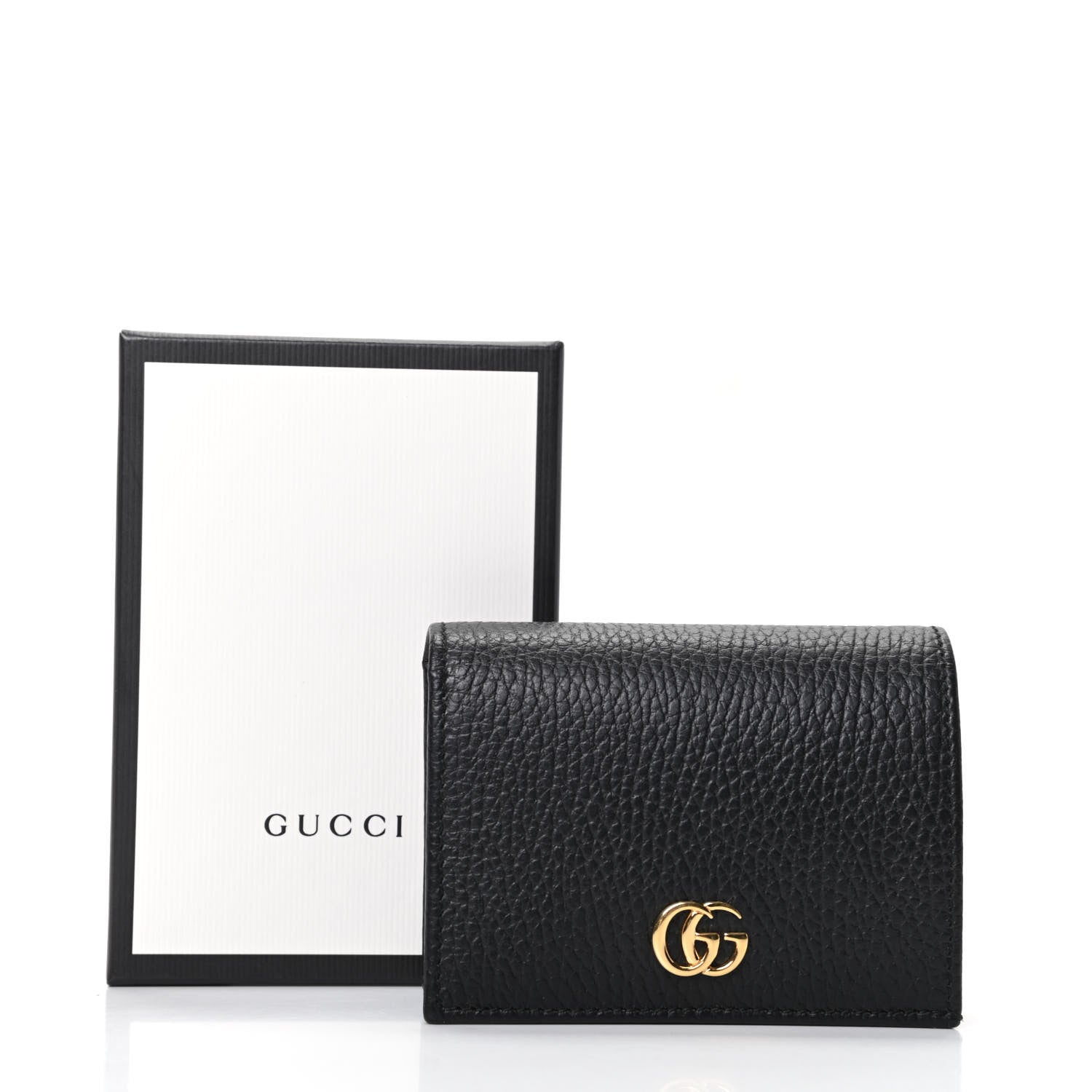 Gucci Pebbled Calfskin GG Marmont Card Case Black 7 of 7