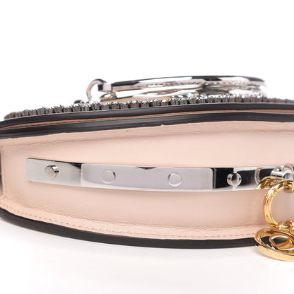 Chloe Calfskin Crystal Embellished Small Nile Bracelet Minaudiere Bag Cement Pink 7 of 9