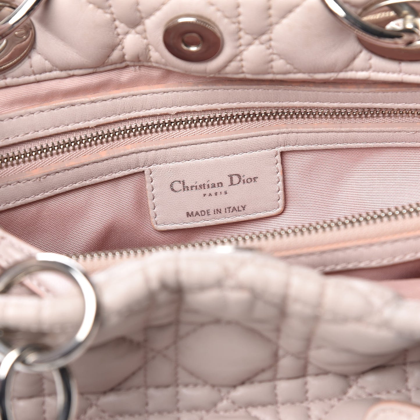Lambskin Cannage Small Dior Soft Shopping Tote Light Pink