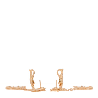 Van Cleef & Arpels 18K Rose Gold Diamond Grey Mother of Pearl Magic Alhambra 2 Motifs Earrings 3 of 5