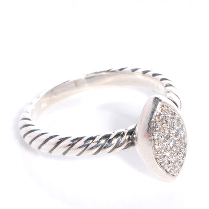 David Yurman Sterling Silver Diamond Marquise Ring 53 6.5 4 of 4