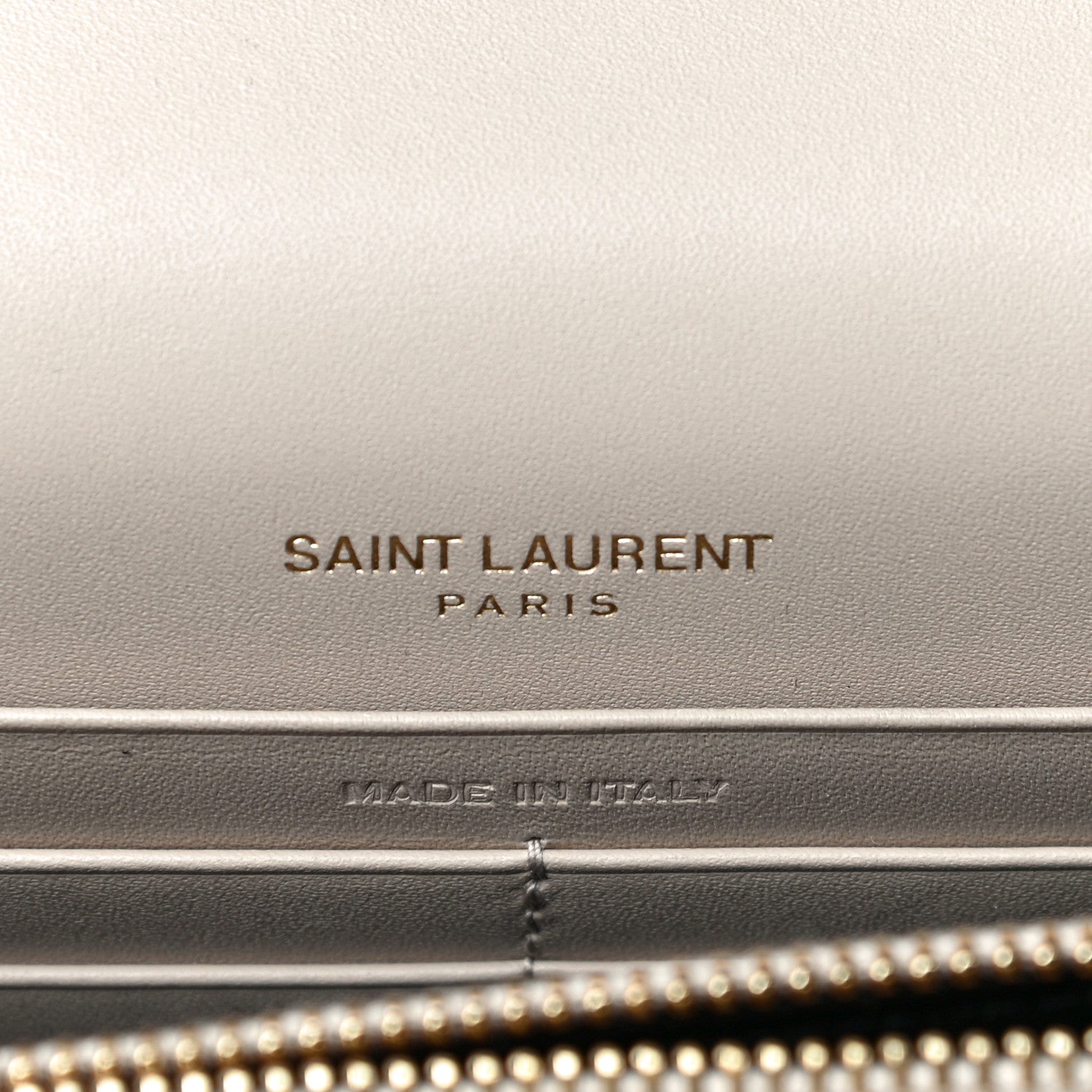 Saint Laurent Smooth Calfskin Classic Monogram Kate Tassel Chain Wallet Light Natural 5 of 9