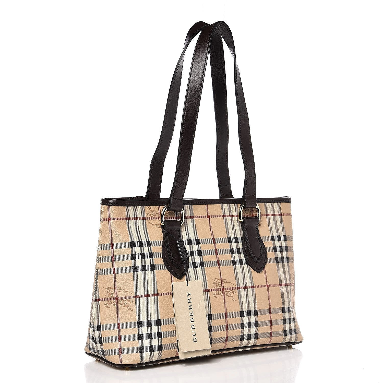 Burberry Haymarket Check Medium Regent Tote Chocolate 3 of 9