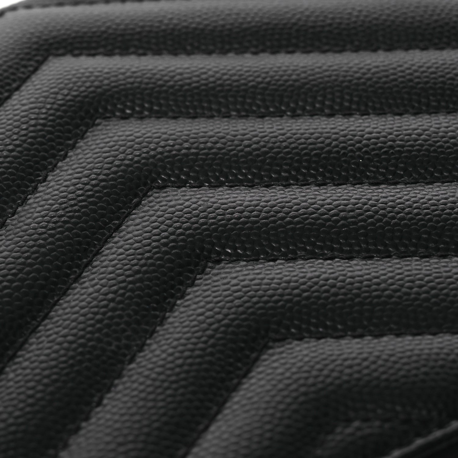 Saint Laurent Grain De Poudre Chevron Monogram Bill Pouch Black 14 of 14