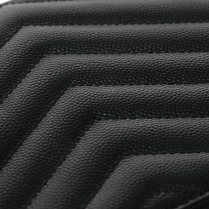 Saint Laurent Grain De Poudre Chevron Monogram Bill Pouch Black 14 of 14