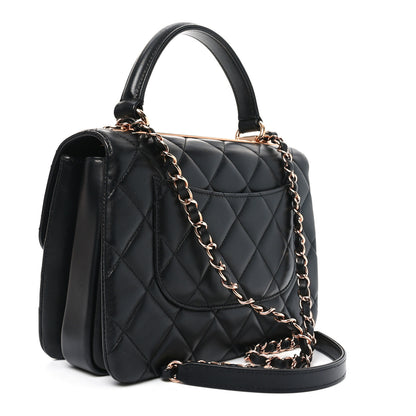 Chanel Lambskin Quilted Small Trendy CC Dual Handle Flap Bag Black 3 of 11