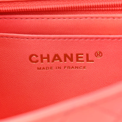 Chanel Lambskin Quilted Ombre Mini Top Handle Rectangular Flap Rose 5 of 10