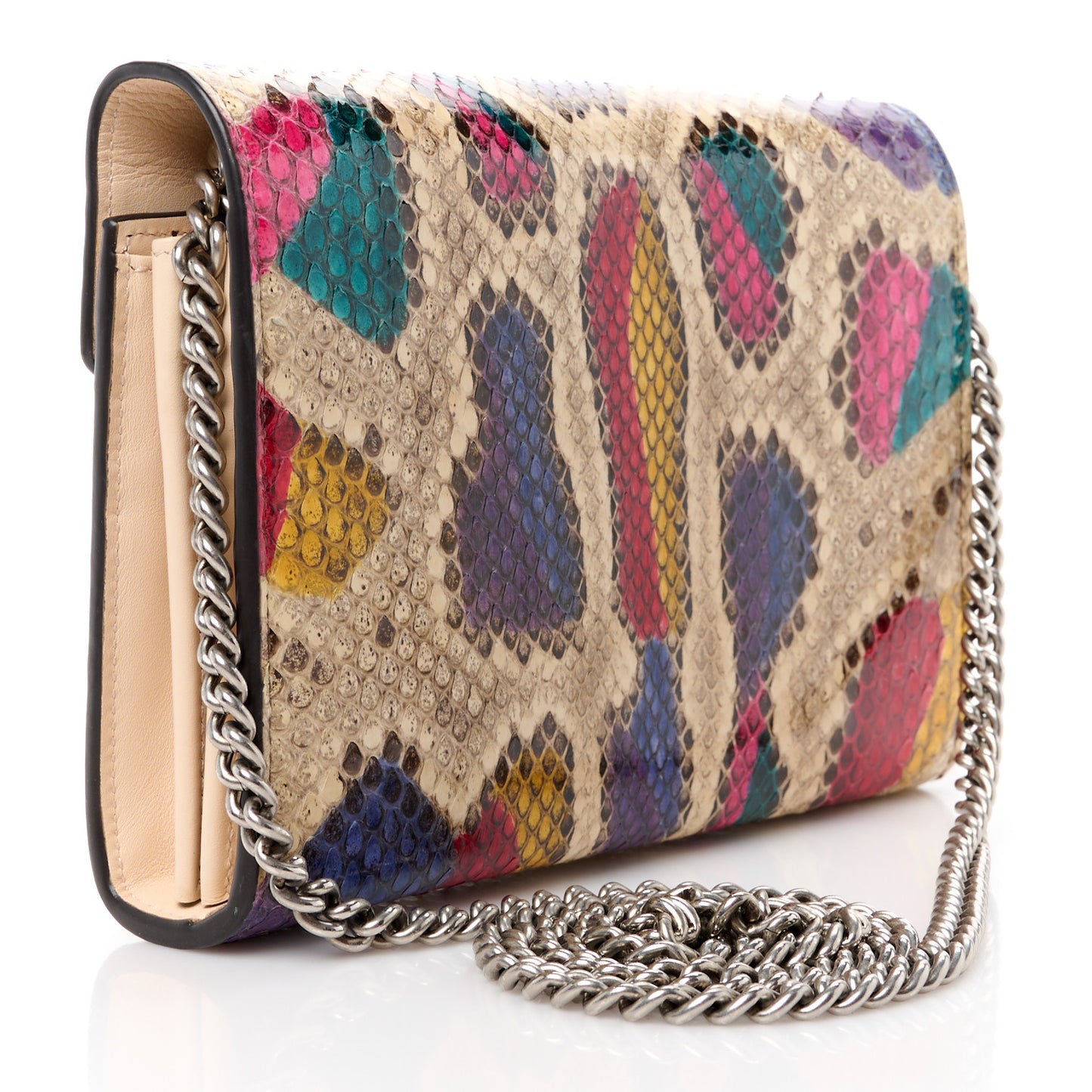 Snakeskin Mini Dionysus Chain Wallet Multicolor
