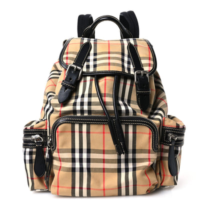 Burberry Canvas Vintage Check Medium Rucksack Backpack Antique Yellow 1 of 11