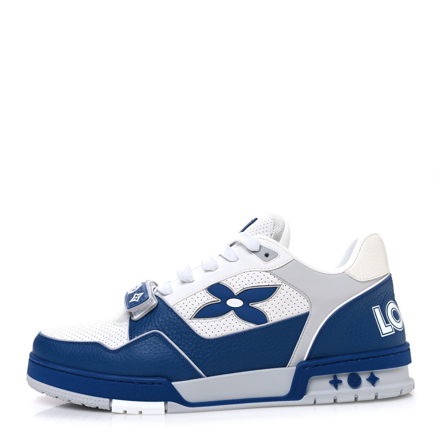 Louis Vuitton Calfskin Monogram Mens LV Trainer Sneakers 11 Blue 1 of 10