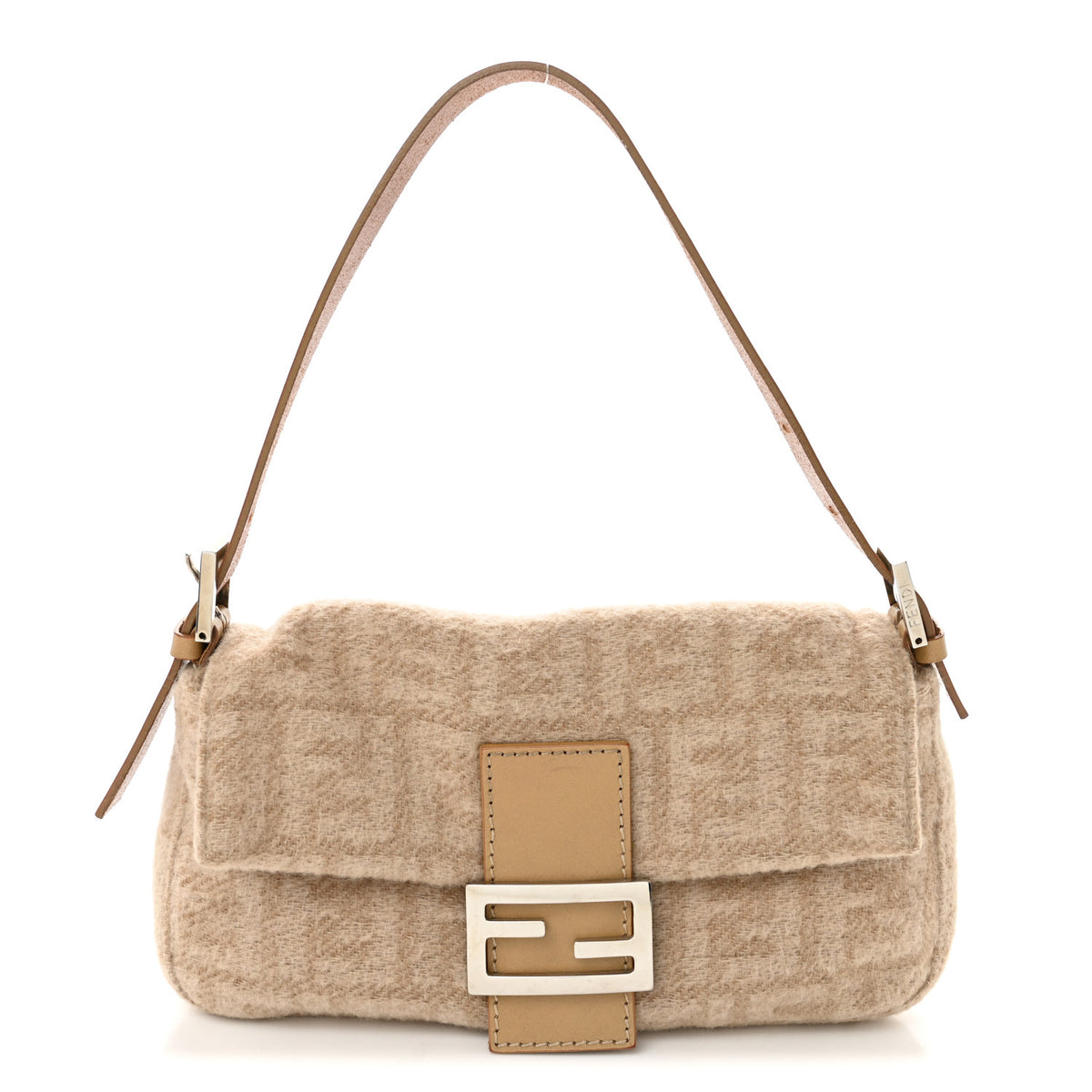 Fendi Wool Zucca Baguette Beige 1 of 10