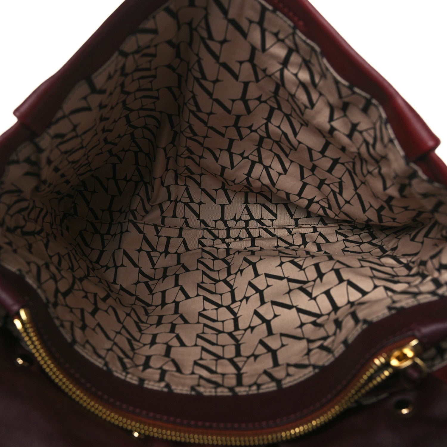 Lanvin Goatskin Medium Double Carry Burgundy Aubergine 5 of 9