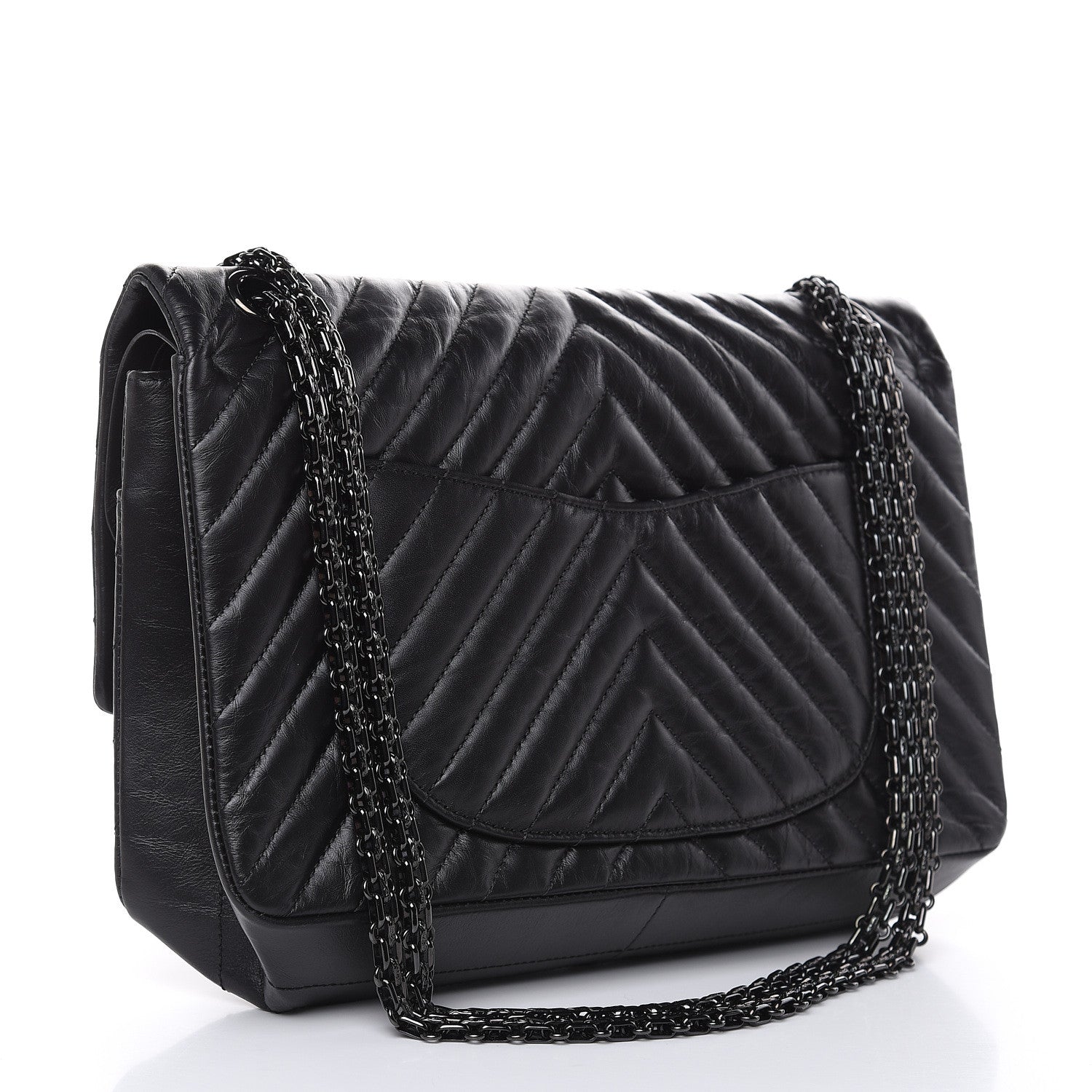 Chanel Aged Calfskin Chevron Quilted 2.55 Reissue 226 So Black 3 of 11