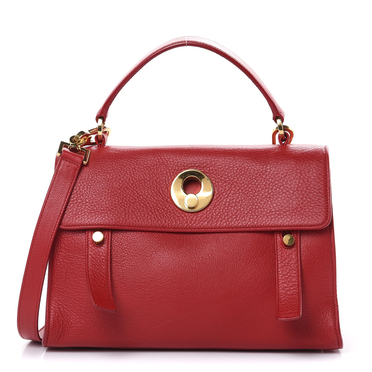 Calfskin Canvas Small Muse Two Red
