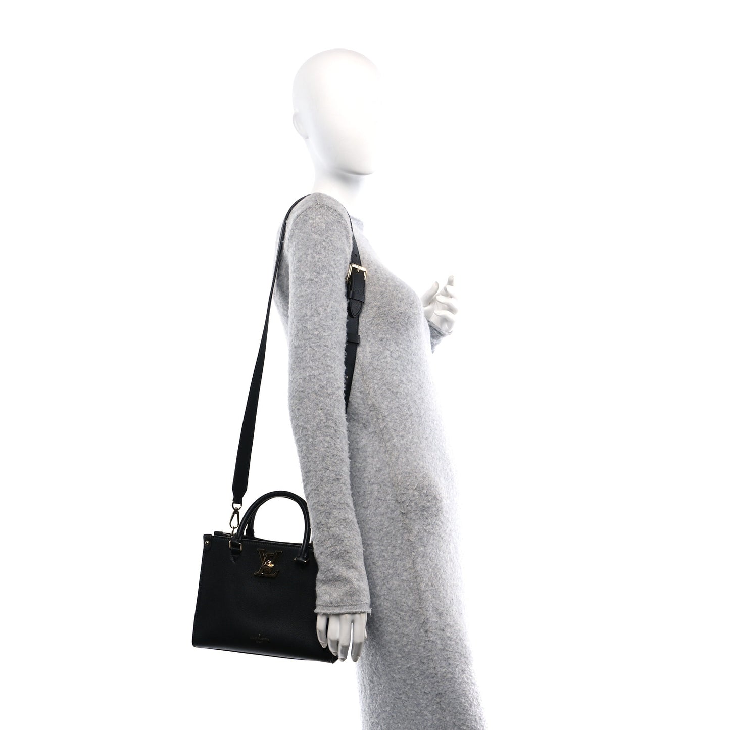 Calfskin Lock & Go Tote Black
