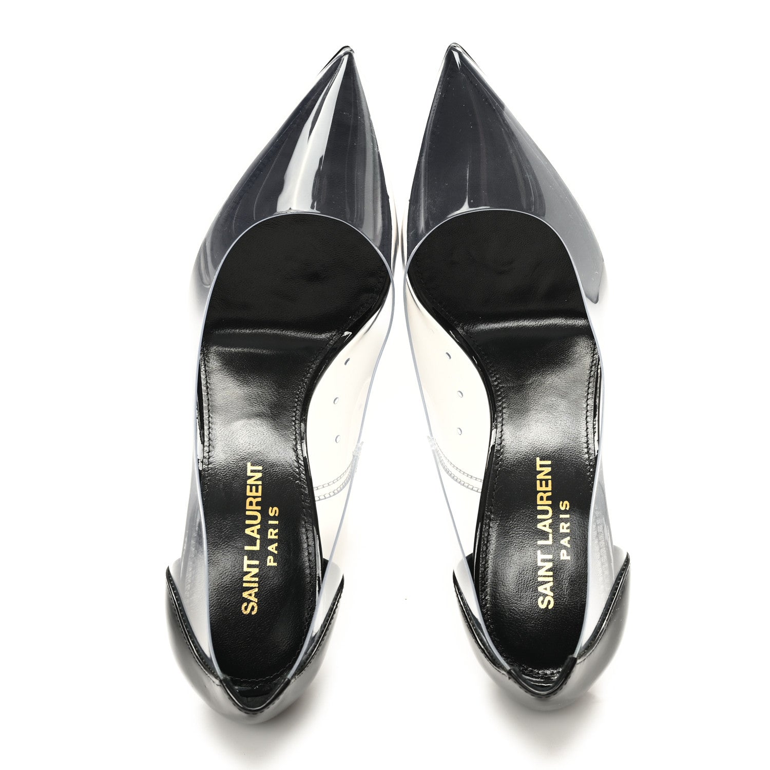 Saint Laurent Patent Calfskin PVC Opyum 110 Pump 36.5 Black Transparent 2 of 10