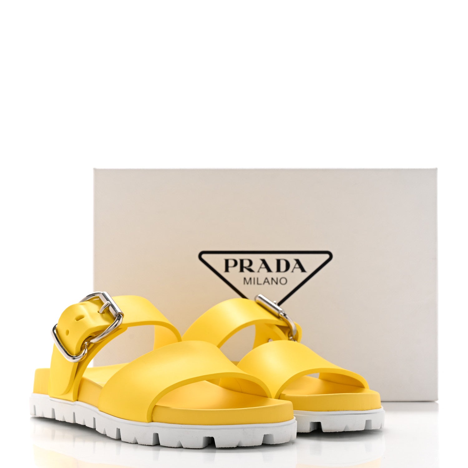 Prada EVA Rubber Double Strap 20mm Fussbett Sandals 38 Sole 13 of 13
