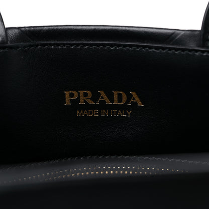 Prada Soft Calfskin Triangolo Symbole Embossed Small Tote Black 6 of 8