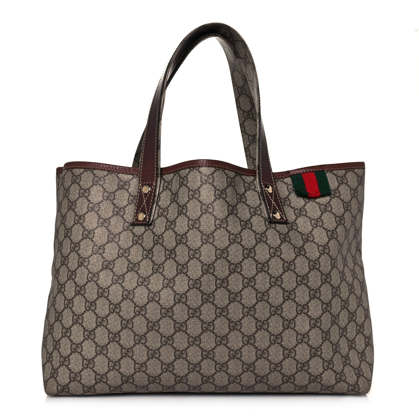 GG Plus Monogram Medium Signature Web Loop Tote Brown