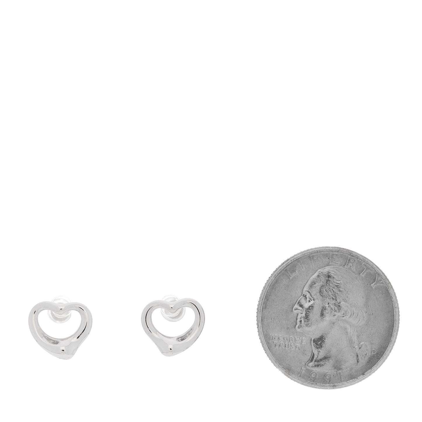 Sterling Silver Elsa Peretti 11mm Open Heart Earrings