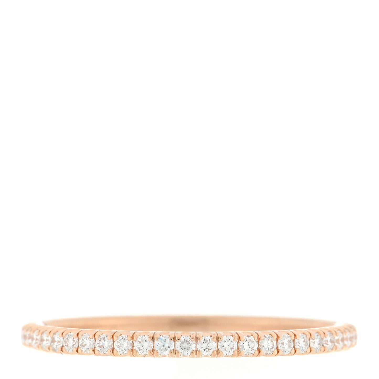 18K Pink Gold Diamond 1.5mm Etincelle de Cartier Wedding Band Ring 53 6.5